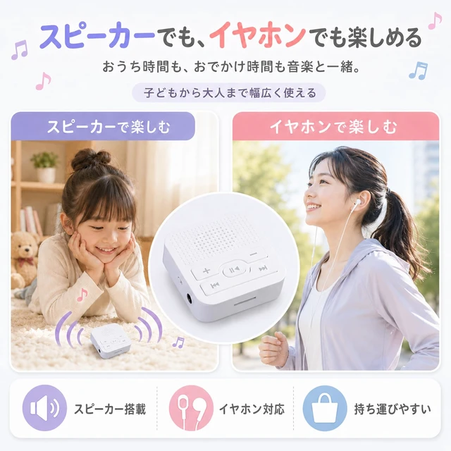 Alt view image 4 of 7 - GizmoGlee MP3 Player: Portable, Screen-Free, with Wired Headphones & Speaker Play. with 4GB Memory Card (Stores 500+ Songs), HD Resin Panel, Ideal Student Gift. (Macaron Four Colors)