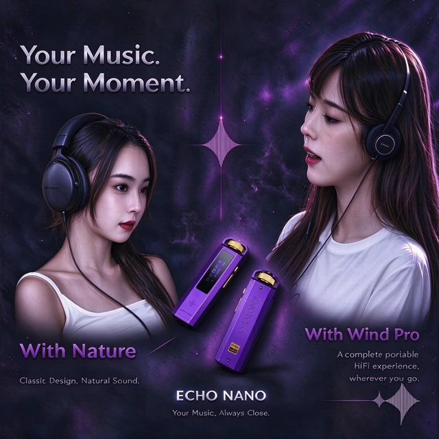 Alt view image 6 of 7 - FiiO SNOWSKY Echo Nano Retro HiFi Music Player with Scroll Wheel, CS43131 DAC, USB DAC, Lossless Audio Player Supporting DSD256/FLAC/WAV/MP3, 3.5mm Output, 256GB Expansion (Purple)