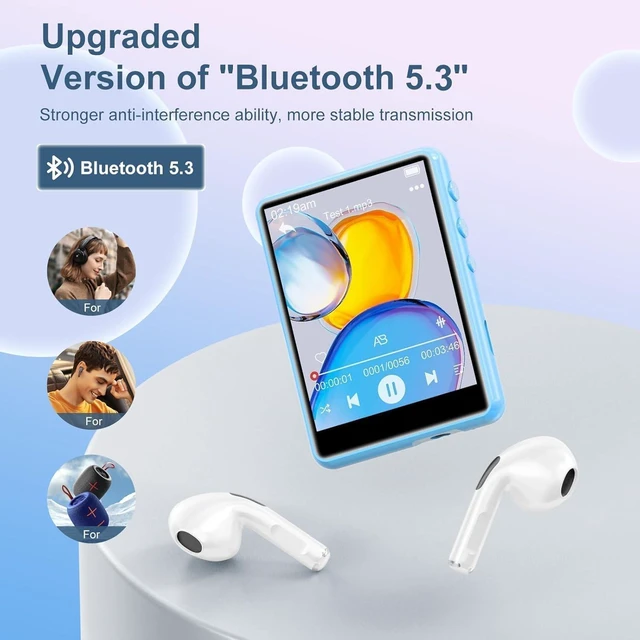 Alt view image 2 of 7 - MP3 Player with Bluetooth 5.4, ZAQE 64GB 2.4" Portable HiFi Music Player with FM Radio/HD Speaker/E-Book, Digital Music Player Earphones Included