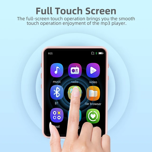 Alt view image 5 of 7 - Tengsen MP3 Player with Bluetooth 5.3,Touch Screen&Speaker,64GB Pink | 2.4" Music Player with FM Radio, E-book, 4 Playback Modes and MicroSD Expansion up to 128GB for Sports, Travel and Daily Use