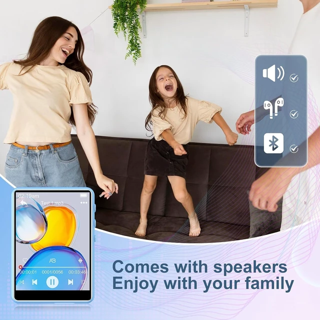 Alt view image 7 of 7 - MP3 Player with Bluetooth 5.4, ZAQE 64GB 2.4" Portable HiFi Music Player with FM Radio/HD Speaker/E-Book, Digital Music Player Earphones Included