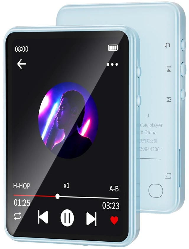 Main image of Tengsen MP3 Player with Bluetooth 5.3,Touch Screen&Speaker,32GB Light Blue | Portable Music Player with FM Radio,E-book,Shuffle and Repeat Modes,MicroSD 128GB Expansion for Workouts,Travel,Study