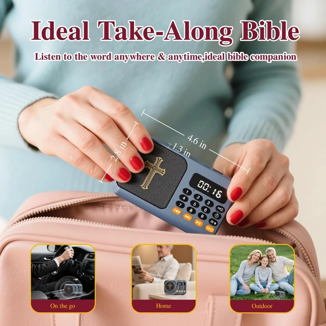 Alt view image 4 of 7 - KJV Audio Bible Player King James Version Talking Bible(Black) | New and Old Testament Talking KJV Audio Bibles Christian Gift for Seniors Mother Father Grandma