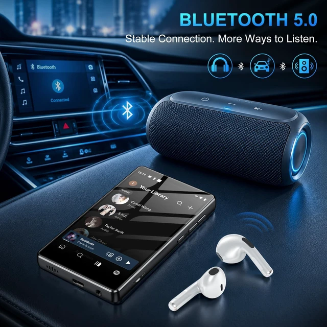 Alt view image 4 of 7 - Android 14 MP3 Player with Bluetooth and WiFi, Spotify & Google Store 16GB | 4in MP4 Player with Touchscreen & Speaker, Spotify Music Player with Recording & FM, 2000mAh, Audible & Parental Controls