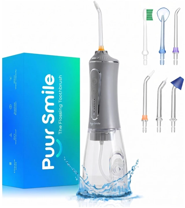 Main image of Professional Water Flosser - Advanced Dental Care for a Healthier Mouth, Gum, and Teeth - IPX7 Waterproof Oral Irrigator | 6 Replacement Tips, Travel-Friendly, Rechargeable - Oral Hygiene (Grey)