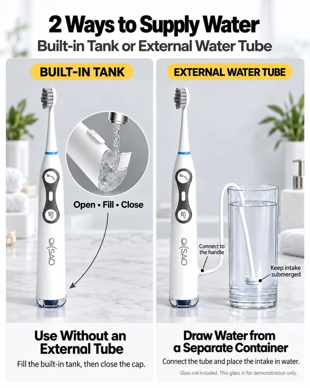 Alt view image 5 of 7 - Electric Toothbrush with Water Flosser, Sonic & Cordless 3-in-1 Set | Water Flossing Toothbrush,3 Pressure Modes, 30-Day Battery, Waterproof Portable Oral Care Kit for Braces & Sensitive Gums