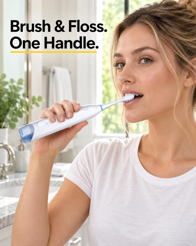 Alt view image 7 of 7 - Electric Toothbrush with Water Flosser, Sonic & Cordless 3-in-1 Set | Water Flossing Toothbrush,3 Pressure Modes, 30-Day Battery, Waterproof Portable Oral Care Kit for Braces & Sensitive Gums