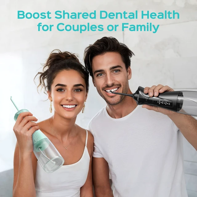 Alt view image 7 of 7 - COSLUS C30 Water Dental Flosser, Upgraded DIY Mode, Black Green, 2Pcs | 300ML Larger Tank, 4 Modes Portable Teeth Pick for Family Gentle & Precision Oral Care, Cordless Portable for Home Travel Use