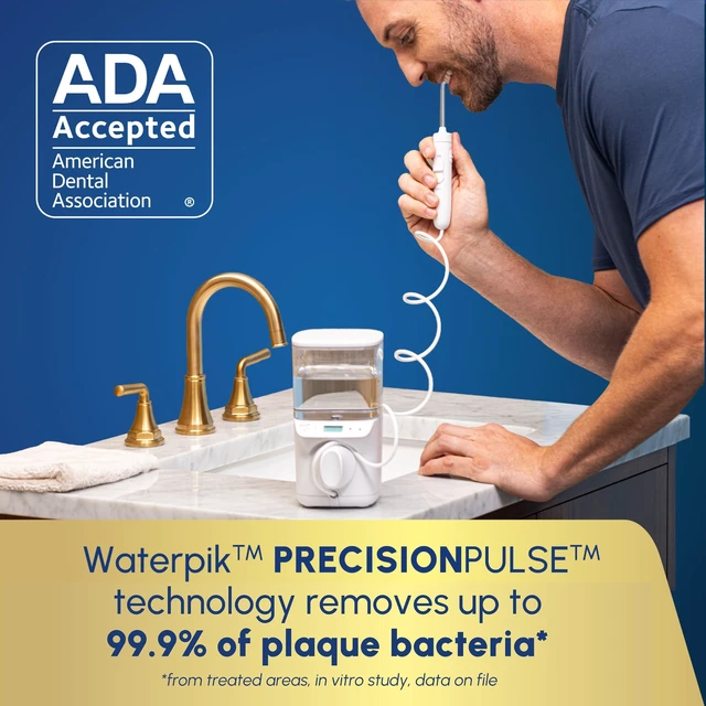 Alt view image 4 of 7 - Waterpik Promax Countertop Water Flosser, SmartAdvance, 10 Settings, 5 Tips | Small and Quiet for Home Daily Gum Health, Dental Braces, Implants, Teeth Cleaning, Multiple Users, ADA Accepted, WF-23