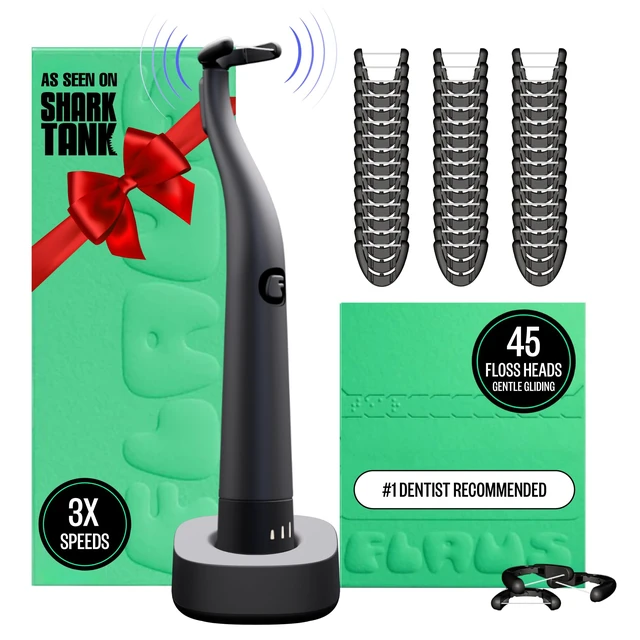 Main image of FLAUS Electric Flosser - Gentle Glide - Shark Tank Dental Plaque Remover | Featured on Oprah's List, Water Flosser Alternative, Easy Power Cleaning, Vibrating Teeth & Gum Tool, Multiple Speeds