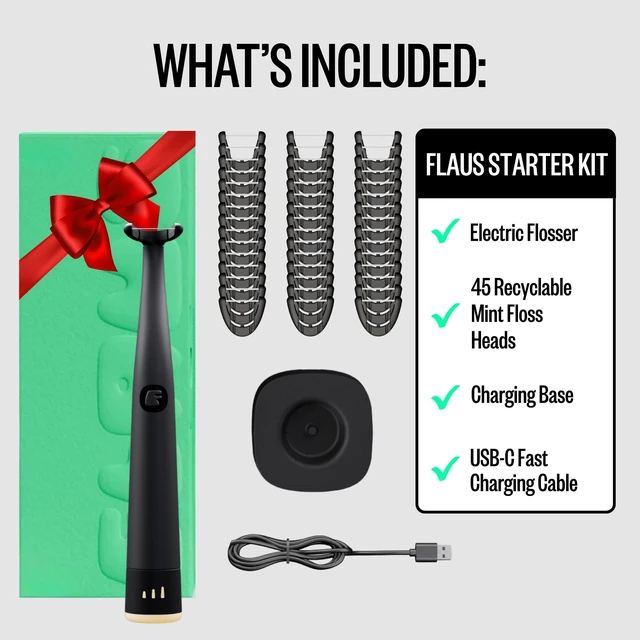 Alt view image 2 of 7 - FLAUS Electric Flosser - Gentle Glide - Shark Tank Dental Plaque Remover | Featured on Oprah's List, Water Flosser Alternative, Easy Power Cleaning, Vibrating Teeth & Gum Tool, Multiple Speeds