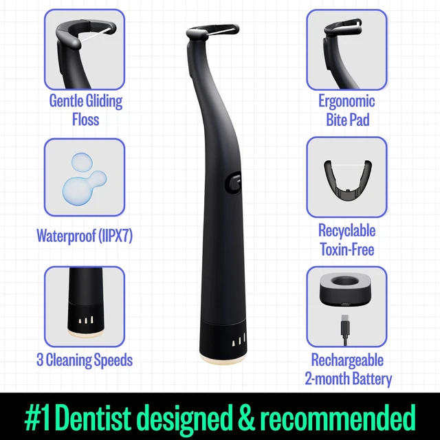 Alt view image 6 of 7 - FLAUS Electric Flosser - Gentle Glide - Shark Tank Dental Plaque Remover | Featured on Oprah's List, Water Flosser Alternative, Easy Power Cleaning, Vibrating Teeth & Gum Tool, Multiple Speeds