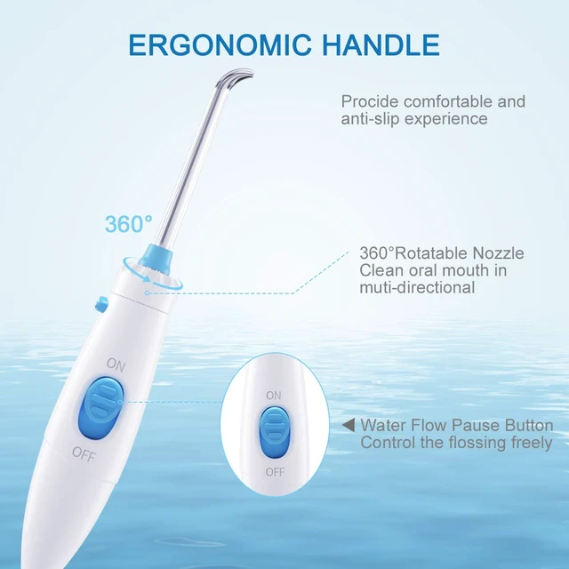 Alt view image 7 of 7 - TUREWELL Water Dental Flossing Oral Irrigator for Teeth/Braces | 600ML Dental Cleaner 10 Adjustable Pressure, Electric Oral Flosser 8 Replacement Jet Tips for Family (White)