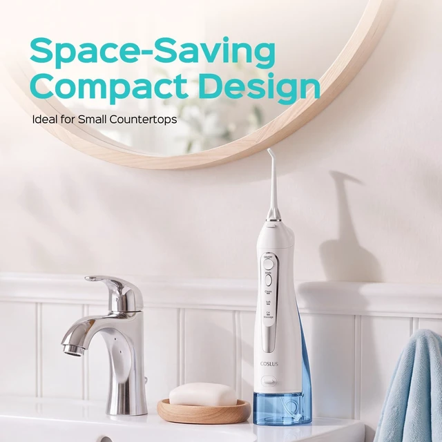 Alt view image 5 of 7 - COSLUS ADA Accepted C20 Water Dental Flosser Pick, Professional Set White | 300ML Larger Tank, Portable Rechargeable Dental Oral Irrigator for Orthodontic & Sensitive Gums, Cordless for Travel, Family