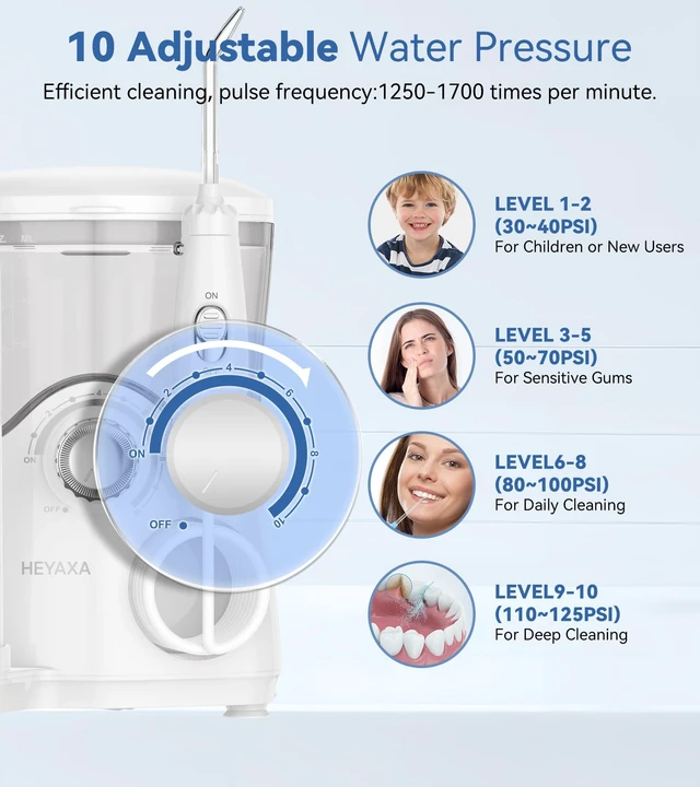 Alt view image 3 of 7 - Water Flosser & Ultrasonic Electric Toothbrush Combo, 600ML Water Dental Flosser with 7 Jet Tips, 10 Adjustable Water Pressure, 5 Toothbrush Heads for Home Use, Gums, Braces