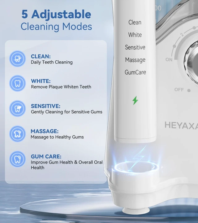 Alt view image 4 of 7 - Water Flosser & Ultrasonic Electric Toothbrush Combo, 600ML Water Dental Flosser with 7 Jet Tips, 10 Adjustable Water Pressure, 5 Toothbrush Heads for Home Use, Gums, Braces