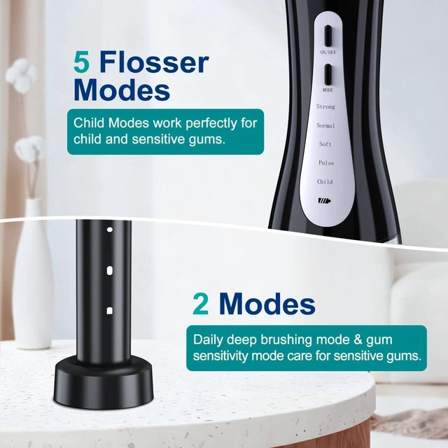 Alt view image 3 of 7 - MOCEL Water Dental Flosser and Electric Toothbrush Combo - Portable Oral Clean Kit for Teeth Cleaning, Braces & Gums Care