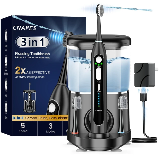 Main image of Electric Toothbrush with Water Flosser, Flossing Toothbrush, 500ML,B | 3-in-1 Combo, For Gum Care,Braces,Implants,Daily Cleaning Teeth, 5 Speeds, IPX7 Waterproof, Sonic Toothbrush & Water Flosser