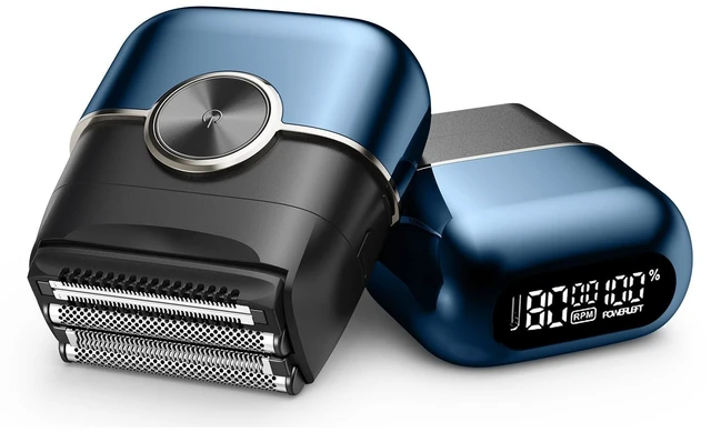 Main image of Electric Foil Shavers for Men: 4 Floating Blades & LED Display - Navy Blue