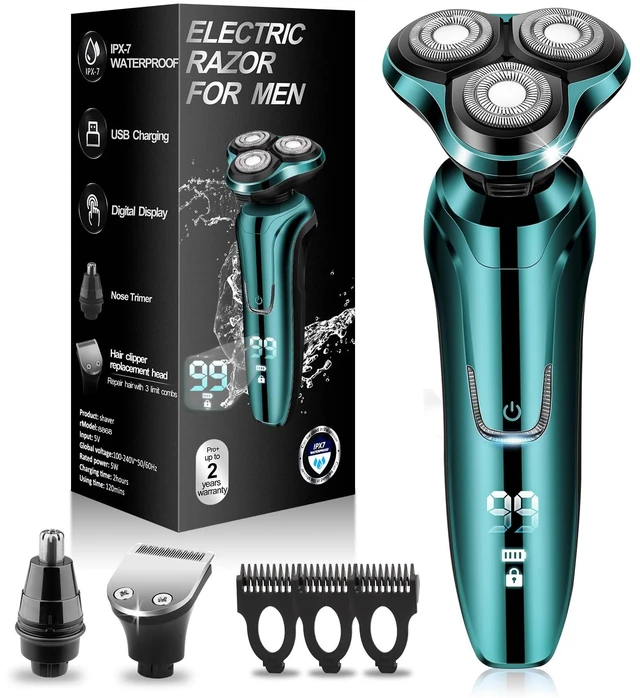 Main image of Electric Razor for Men, Men's Rotary Shavers, Waterproof, Wet and Dry Rechargeable Electric Shaver for Men's Faces with a Cordless and Floating Head,Portable Travel Razor,an Ideal Gift for Men