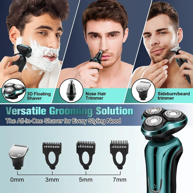 Alt view image 4 of 7 - Electric Razor for Men, Men's Rotary Shavers, Waterproof, Wet and Dry Rechargeable Electric Shaver for Men's Faces with a Cordless and Floating Head,Portable Travel Razor,an Ideal Gift for Men