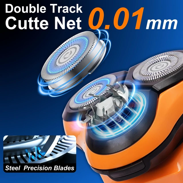 Alt view image 5 of 7 - 4-in-1 Electric Shavers for Men, 9D Floating Head, 9999 RPM High Speed Electric Shaver, LED Display, IPX7 Waterproof Wet & Dry Shave for Beard/Nose Hair/Sideburns