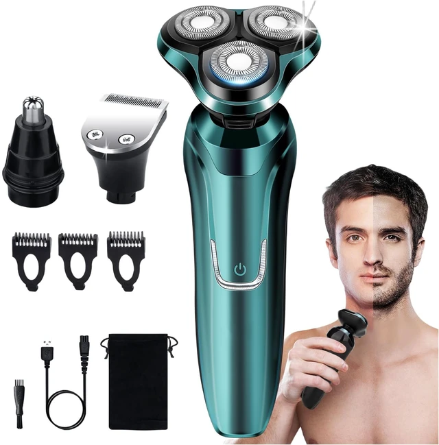 Main image of Electric Razor for Men, Men's Rotary Shavers, Waterproof, Wet and Dry Rechargeable Electric Shaver for Men's Faces with a Cordless and Floating Head,Portable Travel Razor,an Ideal Gift for Men