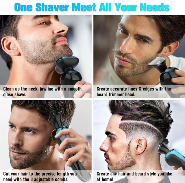 Alt view image 4 of 7 - Electric Razor for Men, Men's Rotary Shavers, Waterproof, Wet and Dry Rechargeable Electric Shaver for Men's Faces with a Cordless and Floating Head,Portable Travel Razor,an Ideal Gift for Men