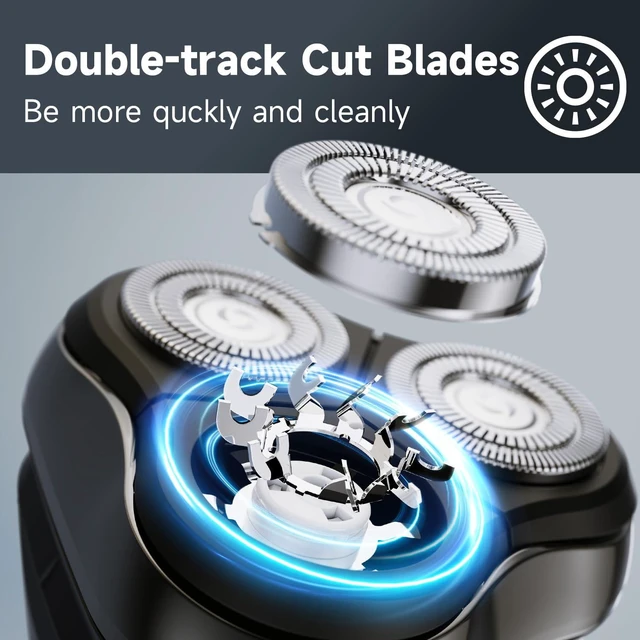 Alt view image 3 of 7 - Electric Razor for Men: 5D Floating Rotary Shaver IPX7 Wet or Dry | , Travel Grooming Kit, USB Fast Charging, LED Display, Pop-up Trimmer
