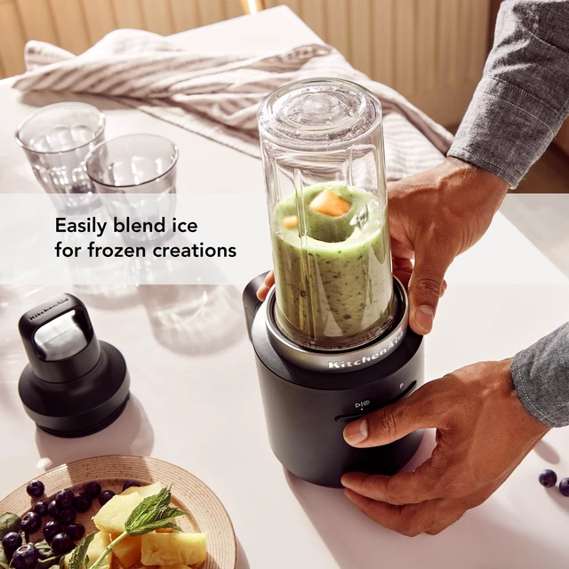Alt view image 4 of 6 - KitchenAid Go Cordless Personal Blender - battery sold separately, KSBR200 | Cordless, Create your Favorite Smoothie, BPA-Free Blending Jar, Travel lid, Battery Sold Separately, Black Matte