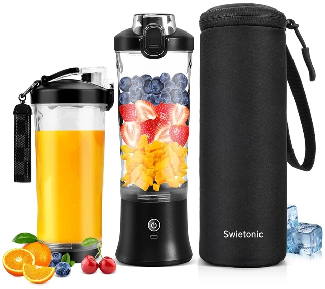 Main image of Blender with Insulated Sleeve, Personal Juicer for Shake Smoothies | 20 Oz Electric Protein Shaker Bottle, USB-C Rechargeable, Travel Lid, Mini Small Smoothie Blender Cup for Kitchen Gym Office