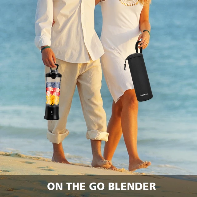 Alt view image 7 of 7 - Blender with Insulated Sleeve, Personal Juicer for Shake Smoothies | 20 Oz Electric Protein Shaker Bottle, USB-C Rechargeable, Travel Lid, Mini Small Smoothie Blender Cup for Kitchen Gym Office