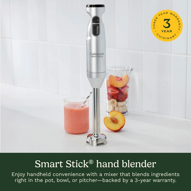 Alt view image 2 of 7 - Cuisinart Smart Stick 2-Speed Hand Blender, Immersion Blender, CSB-175SVP1 | 8 in. reach for in-pot blending with a 300 W. quiet DC motor and one-touch slide control