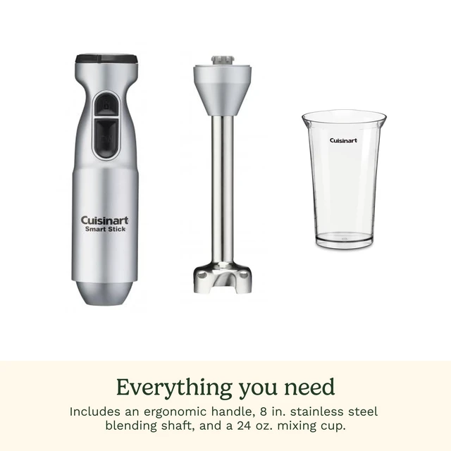 Alt view image 3 of 7 - Cuisinart Smart Stick 2-Speed Hand Blender, Immersion Blender, CSB-175SVP1 | 8 in. reach for in-pot blending with a 300 W. quiet DC motor and one-touch slide control