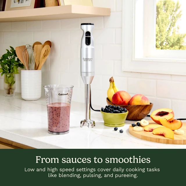 Alt view image 5 of 7 - Cuisinart Smart Stick 2-Speed Hand Blender, Immersion Blender, CSB-175SVP1 | 8 in. reach for in-pot blending with a 300 W. quiet DC motor and one-touch slide control