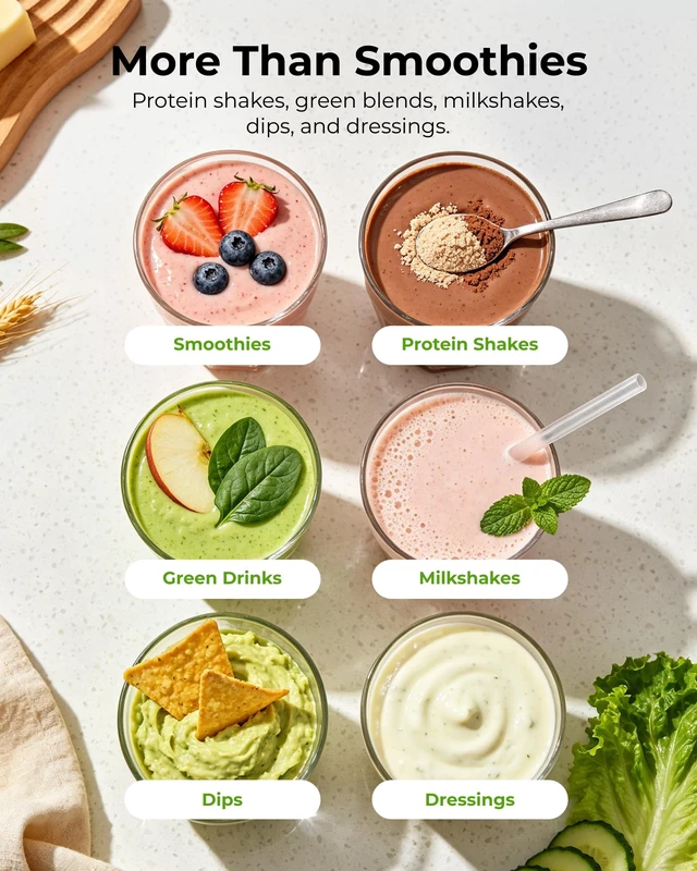 Alt view image 5 of 7 - Sangcon 1000W Powerful Countertop Blender for Smoothies, Frozen Fruit & Ice | 3 To-Go Cups (37/32/22 oz) BPA-Free, 6-Leaf Blade, Home & Gym, Protein Shakes, Coffee, Baby Food, Sauces, Dishwasher Safe