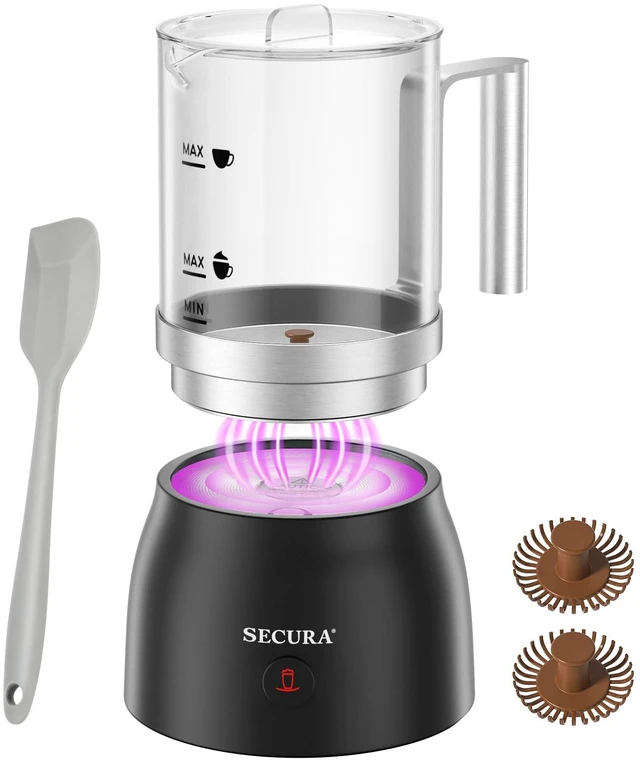 Main image of Secura Milk Frother, 17oz Glass Hot & Cold Foam Maker, Modern | Detachable Dishwasher-Safe Jug, Fast & Quiet Frothing, 17oz Large Capacity Heats Milk or Chocolate for Multiple Servings