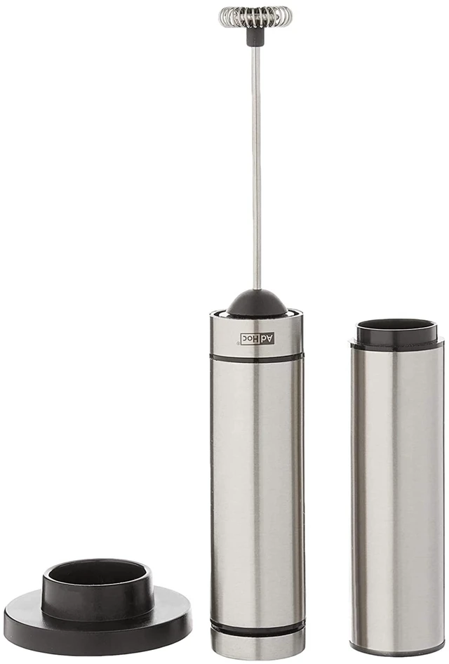 Main image of AdHoc Rapido Milk & Sauce Frother - Battery-Operated Frother for Coffee, Matcha & More - Handheld Drink Blender - Stainless Steel Frother with Case & Stand - Tiny Mixer with Removable Whisk