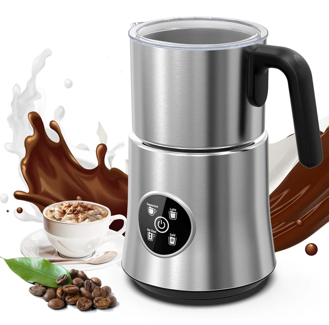 Main image of Milk Frother and Steamer, Automatic Hot and Cold Foam Maker with Detachable Stainless Steel Jug, 4-in-1 Electric Frother for Latte, Cappuccinos, Macchiato, and Hot Chocolate