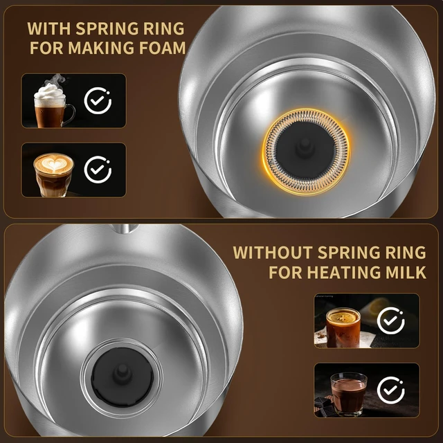 Alt view image 4 of 7 - Milk Frother and Steamer, Automatic Hot and Cold Foam Maker with Detachable Stainless Steel Jug, 4-in-1 Electric Frother for Latte, Cappuccinos, Macchiato, and Hot Chocolate