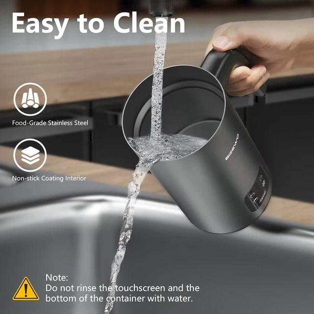 Alt view image 4 of 7 - Milk Frother Electric, 4 IN 1 Warm and Cold Milk Steamer for Coffee Latte | Automatic Cold and Hot Foam, Stainless Steel, Foam Maker with Touch Screen for Macchiato, Cappuccino, Hot Chocolate