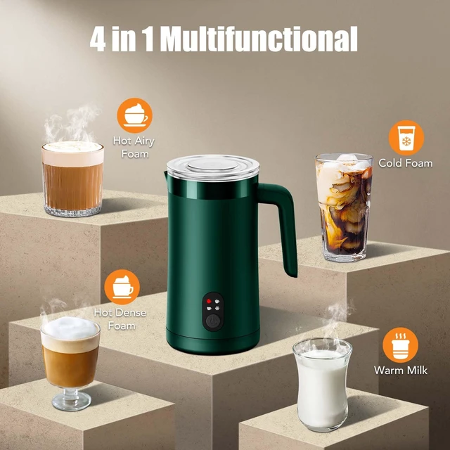 Alt view image 2 of 7 - CookSwift Milk Frother, 13.5oz Large Capacity Electric Frother(Green) | Automatic Hot and Cold Foam Maker and Milk Warmer, Electric Frother for Coffee, Latte, Cappuccino, Macchiato, Matcha