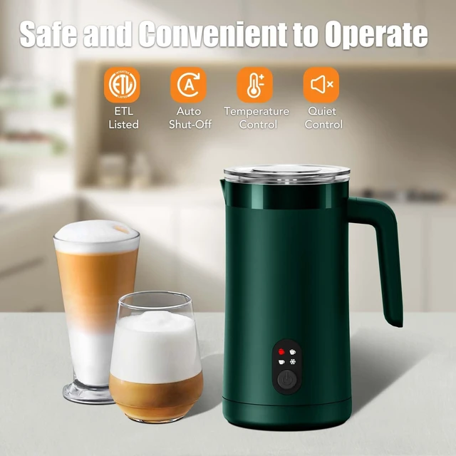 Alt view image 6 of 7 - CookSwift Milk Frother, 13.5oz Large Capacity Electric Frother(Green) | Automatic Hot and Cold Foam Maker and Milk Warmer, Electric Frother for Coffee, Latte, Cappuccino, Macchiato, Matcha