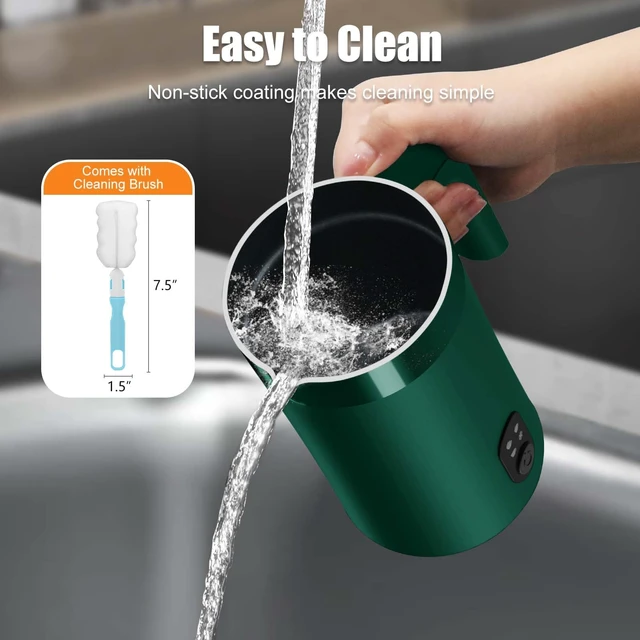 Alt view image 7 of 7 - CookSwift Milk Frother, 13.5oz Large Capacity Electric Frother(Green) | Automatic Hot and Cold Foam Maker and Milk Warmer, Electric Frother for Coffee, Latte, Cappuccino, Macchiato, Matcha
