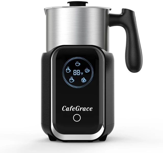 Main image of CafeGrace 5-in-1 Milk Frother and Steamer, 21 oz Split Milk Frother, Removable Automatic Electric Milk Frother Dishwasher Safe, for Latte, Cappuccino, Hot and Cold Milk Froth, Chocolate Milk