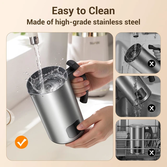 Alt view image 7 of 7 - Milk Frother Automatic, Hot & Cold Coffee Milk Frother and Steamer | 6-in-1 Milk Steamer and Frother for Latte, Warm and Hot Chocolate Maker, Cold Foam Maker, Cappuccinos, 420ml Large Capacity