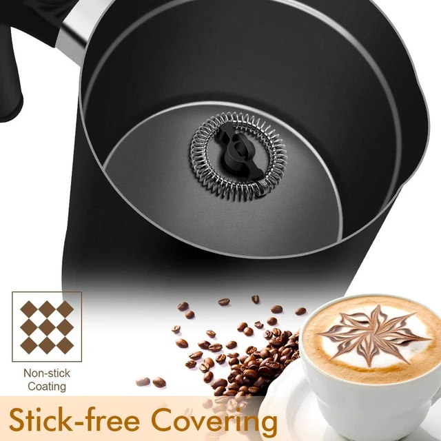 Alt view image 5 of 7 - Milk Frother,CHINYA Electric Milk Frother Soft Foam Maker for Hot and Cold Milk Froth, Cappuccino, Coffee, Latte, Automatic Steamer,Stainless Steel Warmer, Double Wall, Non-Stick, Strix