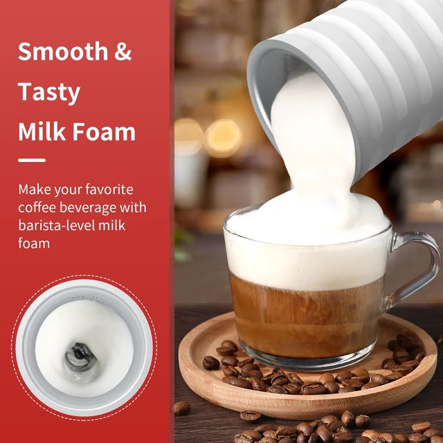 Alt view image 4 of 7 - Milk Frother, 4-in-1 Milk Steamer and Frother, Auto Shut-Off Frothers,Cream | Hot & Cold Foam Milk Warmer with Temperature Control, Auto Shut-Off Frothers for Coffee, Latte, Cappuccino, Macchiato