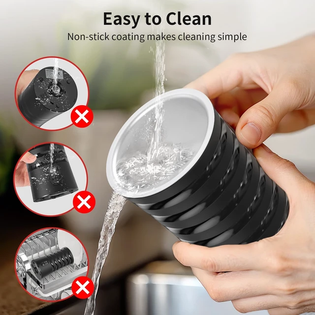 Alt view image 5 of 7 - Milk Frother, 4-in-1 Milk Steamer and Frother, Auto Shut-Off Frothers,Cream | Hot & Cold Foam Milk Warmer with Temperature Control, Auto Shut-Off Frothers for Coffee, Latte, Cappuccino, Macchiato