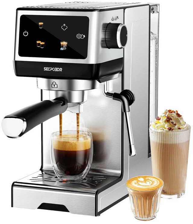 Main image of 20 Bar Espresso Machine with Milk Frother, Cold Brew, Touch Screen | Create Barista-style Espresso, Latte, Cappuccino at Home, Fast Heat, PID Control and Easy Touch Operation, Sliver